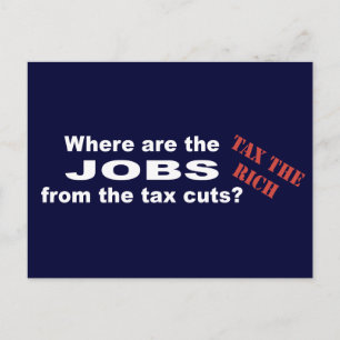 Banen van belastingsbesnoeiingen? briefkaart