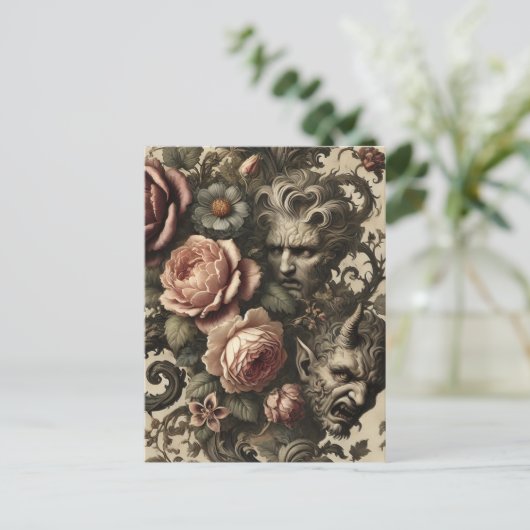 🩸 banen voor jongens - Gothic Victoriaans Feestdagenkaart (Staand voorkant)