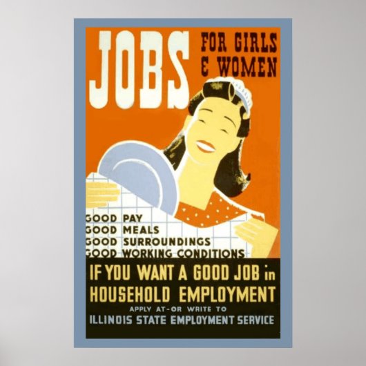 banen voor meisjes en vrouwen poster (Voorkant)