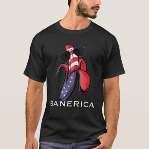 Banerica Amerikaanse vlag Grappige Banaan USA Art  T-shirt
