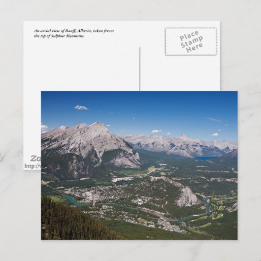 Banff Aerial Uitzicht Post Card Briefkaart (Voorkant / Achterkant)