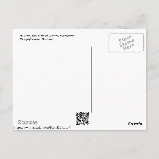 Banff Aerial Uitzicht Post Card Briefkaart (Achterkant)