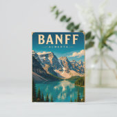🏔️ Banff Alberta Bergmeer Briefkaart (Staand voorkant)