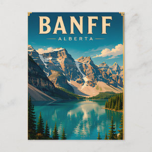 🏔️ Banff Alberta Bergmeer Briefkaart