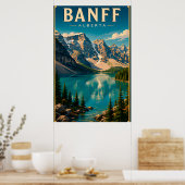 🏔️ Banff Alberta Bergmeer Poster (Keuken)