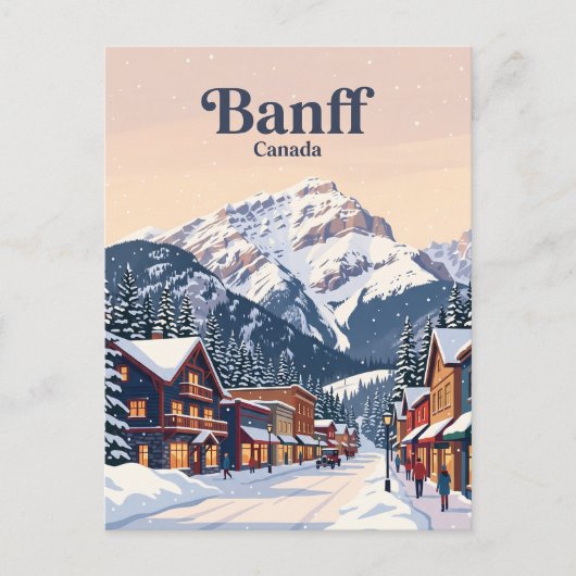 Banff Alberta, Canada Briefkaart (Voorkant)