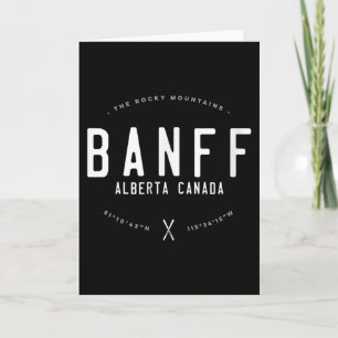 Banff Alberta Canada Grafisch Gedistroyeerd Vintag Kaart