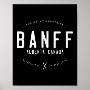 Banff Alberta Canada Grafisch Gedistroyeerde Vinta Poster