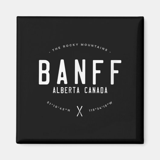 Banff Alberta Canada Grafisch Oud Vintage Sk Magneet (Voorkant)