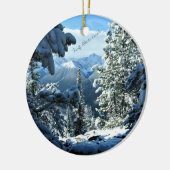 Banff, Alberta, Canada met sneeuwdekking Keramisch Ornament (Links)