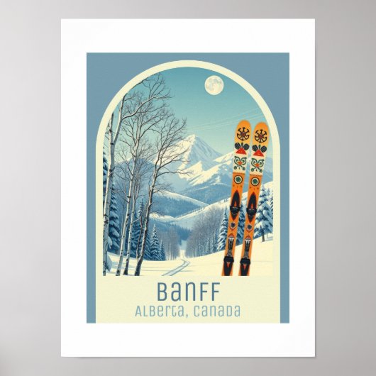 Banff Alberta Canada ski vacation Poster (Voorkant)