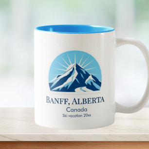 Banff Alberta Canada skioord souvenir Tweekleurige Koffiemok