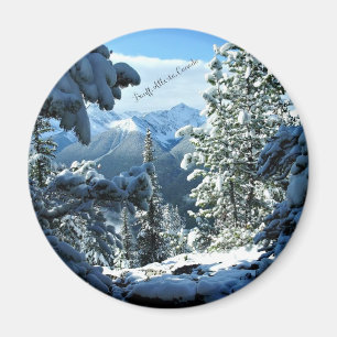 Banff, Alberta, Canada Snow Covered Magneet