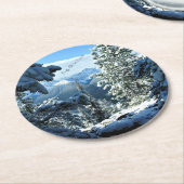 Banff, Alberta, Canada Snow Covered Ronde Kartonnen Onderzetter (Gebogen)