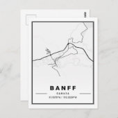 Banff Alberta Canada Travel City Map Briefkaart (Voorkant / Achterkant)