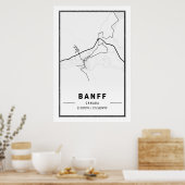 Banff Alberta Canada Travel City Map Modern Simple Poster (Keuken)