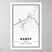 Banff Alberta Canada Travel City Map Modern Simple Poster (Voorkant)