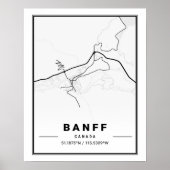 Banff Alberta Canada Travel City Map Poster (Voorkant)