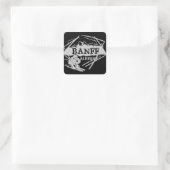 Banff Alberta Canada zwart grijs ski logo stickers (Tas)