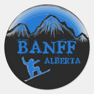 Banff Alberta Canadees blauw snowboard stickers
