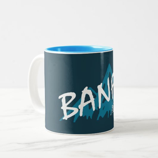 Banff Alberta-gebergte Tweekleurige Koffiemok (Voorkant links)