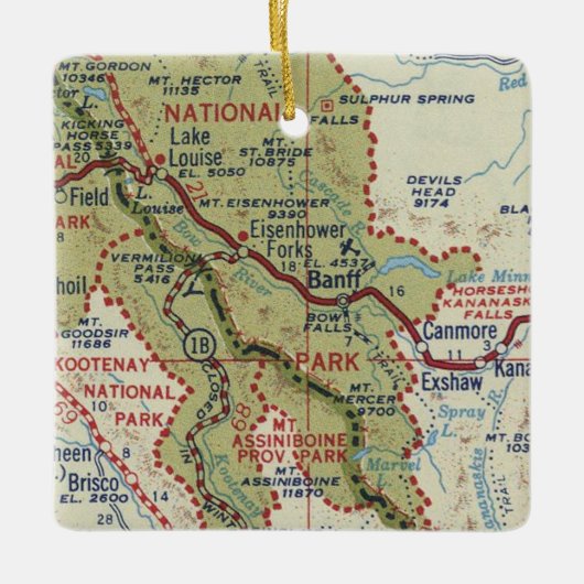 Banff Alberta  Map Keramisch Ornament (Voorkant)