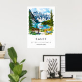 Banff Aquarel Poster Banff Reisprent Banff (Thuiskantoor)