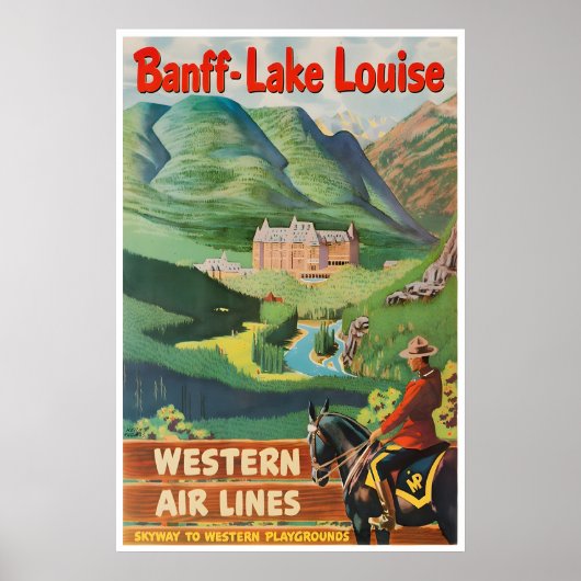 Banff Art Canada Reisposter Western Airlines Poster (Voorkant)