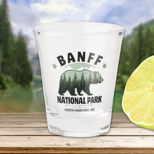 Banff Bear and Forest Design - Nature Lover Gift  Shot Glas