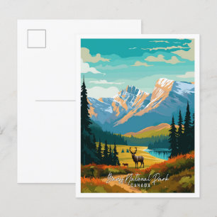 Banff Canada Art vintage reisillustratie Briefkaart