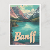 Banff Canada Art Vintage Travel Illustratie Briefkaart (Voorkant)