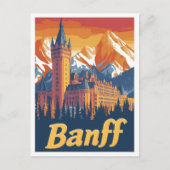 Banff Canada Art Vintage Travel Illustratie Briefkaart (Voorkant)