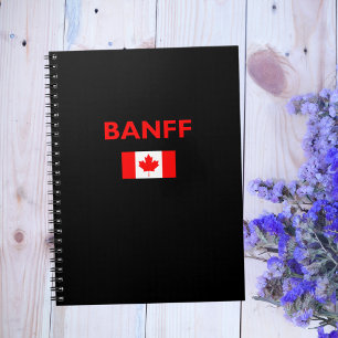 Banff Canada Canadian Flag Dark Color Notitieboek
