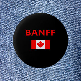Banff Canada Canadian Flag Dark Color Ronde Button 5,7 Cm