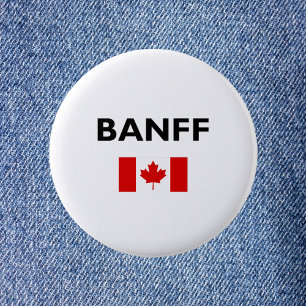 Banff Canada Canadian Flag Light Color Ronde Button 5,7 Cm
