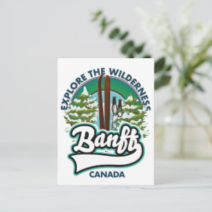 banff canada naar ski logo briefkaart