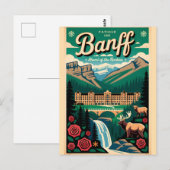 Banff Canada Retro Reisposter Kunst Briefkaart (Voorkant / Achterkant)