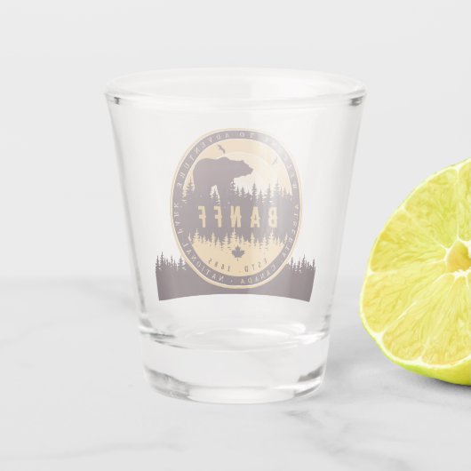 Banff Canada Rocky Mountains  Camping Shot Glas (Achterkant)