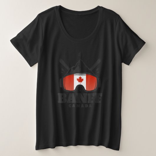 Banff Canada Ski Retro Skiing Grote Maat T-shirt (Design voorkant)