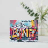 Banff Canada Skigebied graffiti Briefkaart (Staand voorkant)