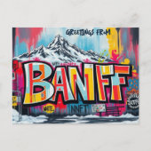 Banff Canada Skigebied graffiti Briefkaart (Voorkant)