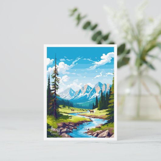 Banff Canada Travel  illustratie Briefkaart (Staand voorkant)