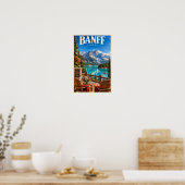 Banff Canada Turquoise Meer Berg Reisposter Poster (Keuken)