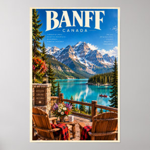 Banff Canada Turquoise Meer Berg Reisposter Poster