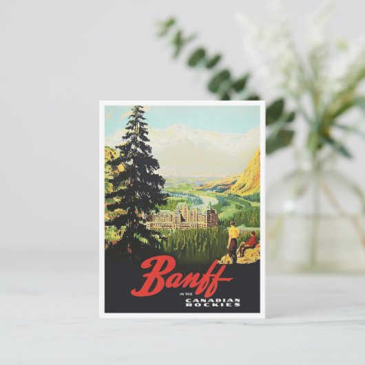 Banff Canada vintage briefkaart (Staand voorkant)