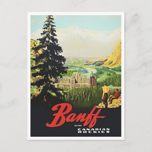 Banff Canada vintage briefkaart (Voorkant)