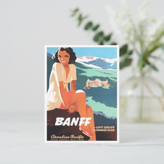 Banff Canada vintage briefkaart (Staand voorkant)