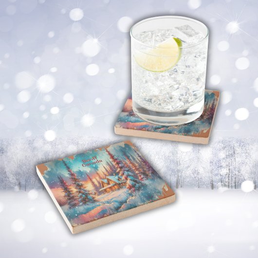 Banff Canada Waterverf Sketch | Stenen Onderzetter