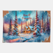 Banff Canada Waterverf Sketch | Theedoek (Horizontaal)