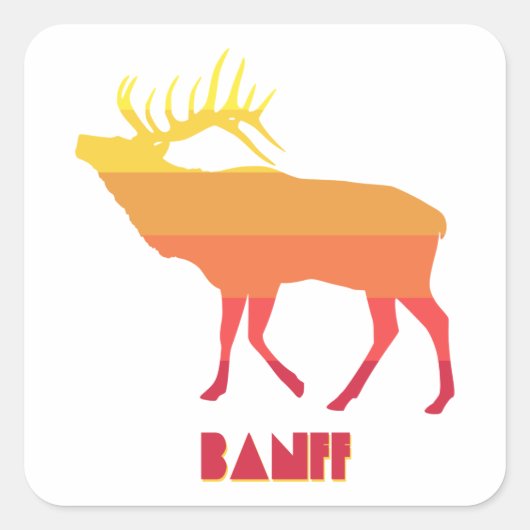 Banff Elk Vierkante Sticker (Voorkant)